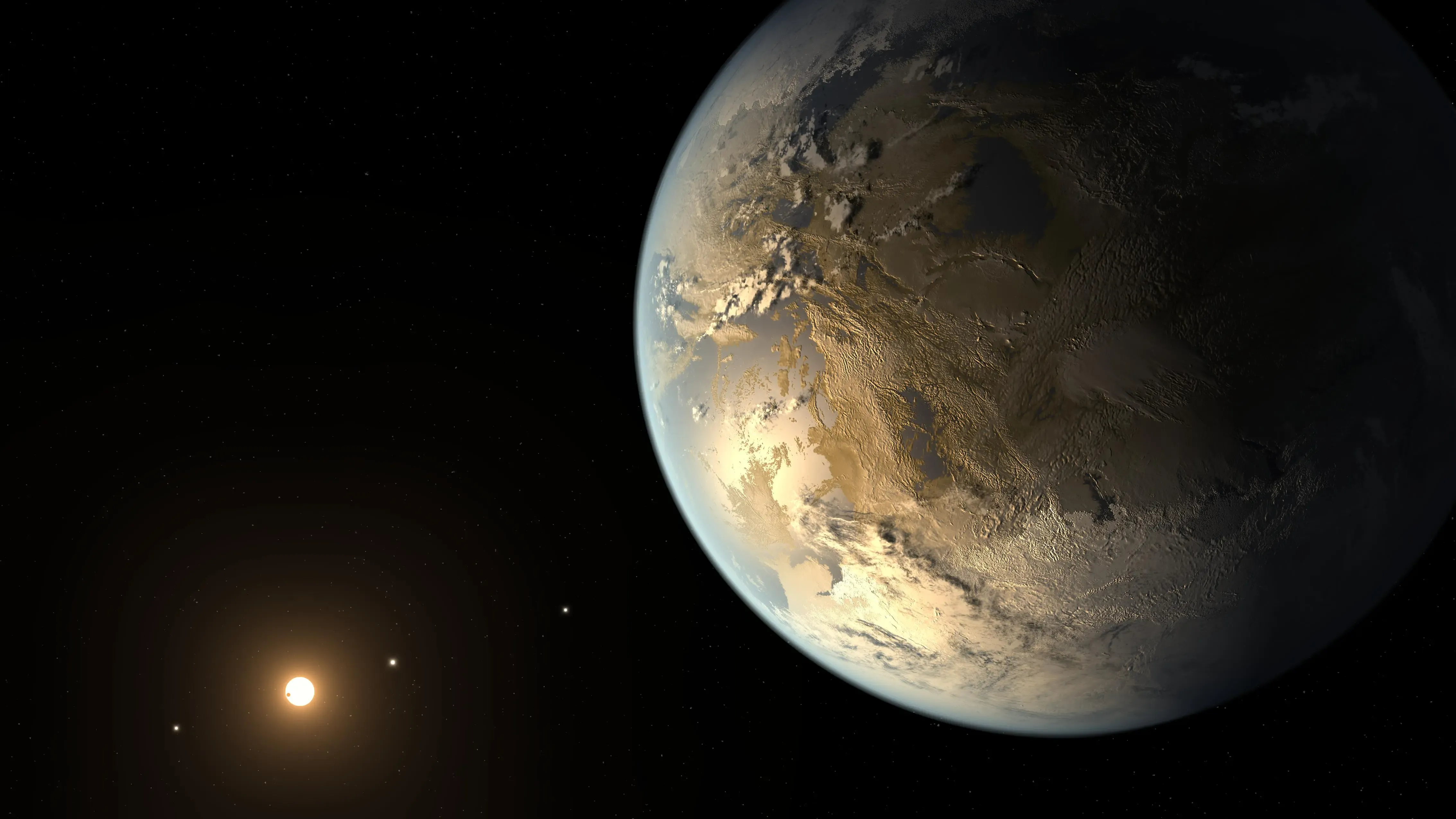 Artist's conception of Kepler-186f, an Earth-sized exoplanet in the habitable zone